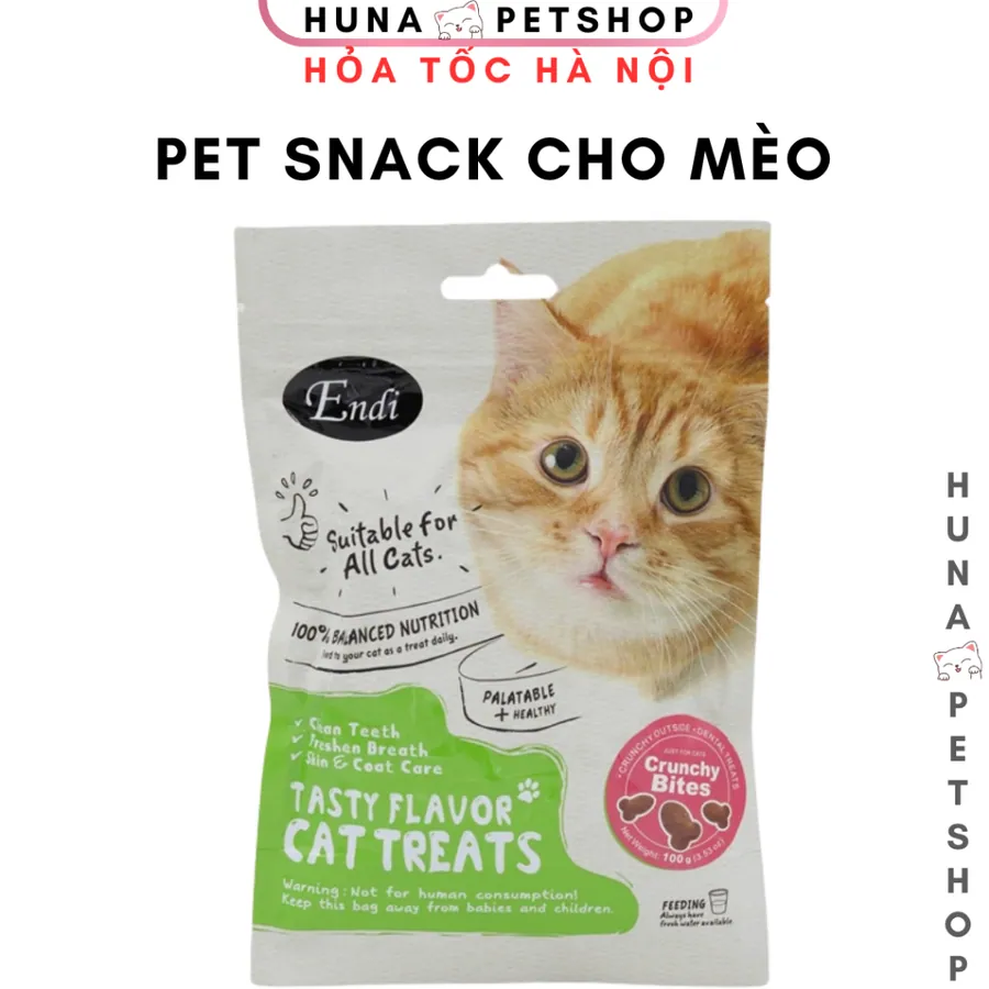 Bánh Thưởng Cho Mèo Endi Vị Tôm, Gà, Cá 60g - Hỗ Trợ Răng Miệng & Hơi Thở Thơm Mát