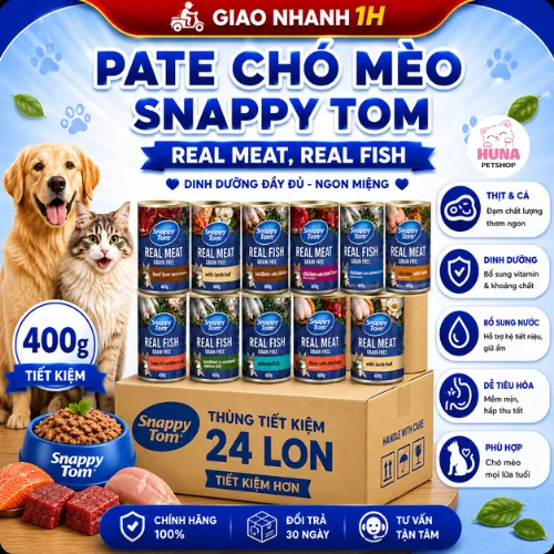 [Hỏa tốc 1H] Combo tiết kiệm Thùng 24 lon Pate Snappy Tom 400g