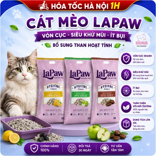 Cát Vệ Sinh Mèo LaPaw Than Hoạt Tính - Siêu Vón Cục, Khử Mùi, Thơm Lâu, Ít Bụi