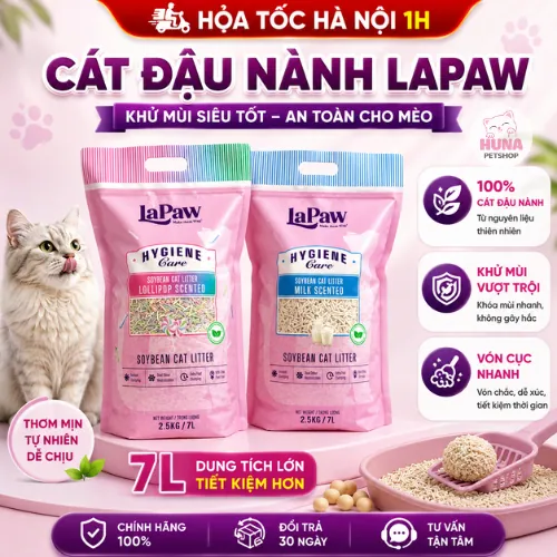 Cát vệ sinh cho Mèo cát đậu nành LaPaw 7L 2.5kg 100% đậu nành tự nhiên, an toàn cho mèo con mèo lớn