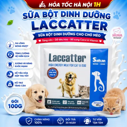 Sữa Bột Laccatter Cho Chó Mèo 100g – Tăng Cân, Dễ Tiêu Hóa, Bổ Sung Canxi & Vitamin