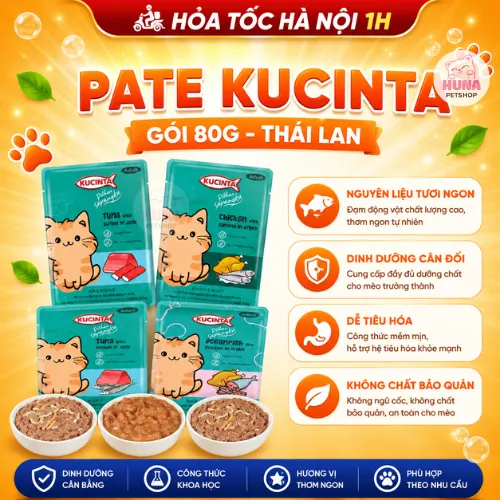 Pate Kucinta Gói 80g Cho Mèo Trưởng Thành - Thức Ăn Ướt Dinh Dưỡng Từ Thái Lan
