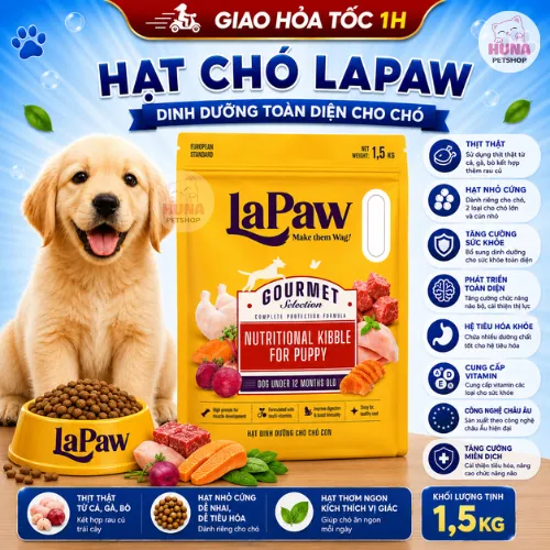Hạt cho chó laPaw Gourmet hỗn hợp dinh dưỡng túi 1.5Kg