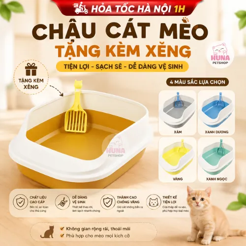 Chậu cát cho mèo tặng kèm xẻng