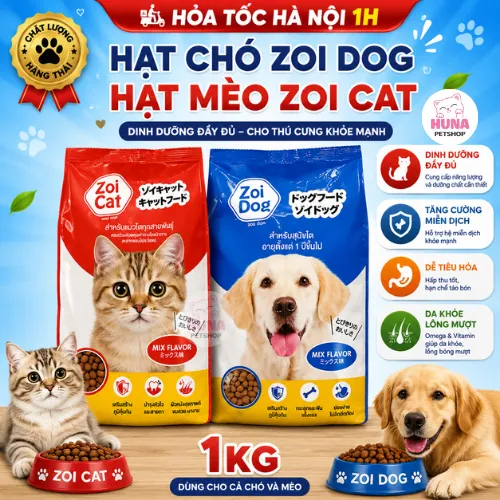 Thức ăn cho mèo hạt cho mèo ZoiCat hạt cho chó ZoiDog gói hãng 1 kg Thái Lan
