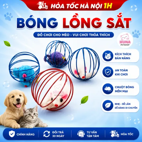 BÓNG LỒNG SẮT đồ chơi cho mèo ngộ nghĩnh đáng yêu