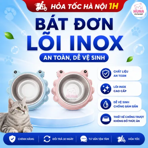 Bát Ăn Inox Cho Chó Mèo – Ngộ Nghĩnh, Tiện Lợi & Dễ Vệ Sinh