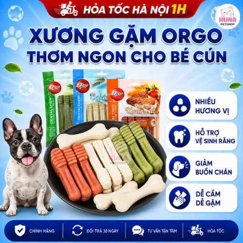 Xương Gặm Orgo Sạch Răng, Thơm Miệng, Bổ Sung Canxi Cho Chó