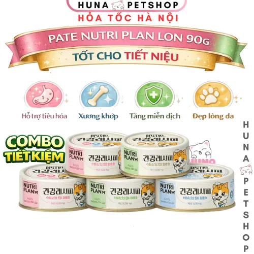 Combo tiết kiệm Pate Nutri Plan lon 90g nhập khẩu Hàn Quốc hỗ trợ tiết niệu