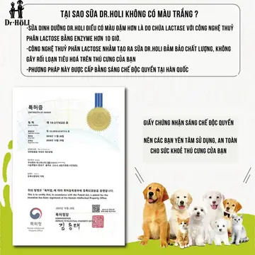 Dr. Holi Pet Milk Sữa Baby cho chó con gói 200ml