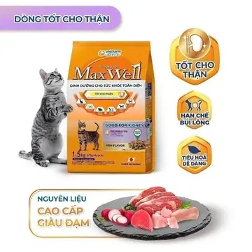 Hạt mèo tốt cho thận Maxwell Vị Cá – Max Well Hỗ Trợ Tiết niệu, Chức Năng Thận