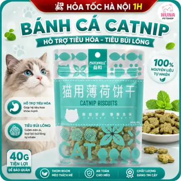[Combo 4-10 gói seal hãng] Bánh Cá Biscuits Catnip Giảm Búi Lông Viêm Răng Hôi Miệng Cho Mèo