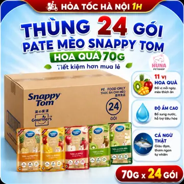 [Thùng 24 Gói] Pate Snappy Tom TRÁI CÂY Pate Cho Mèo Gói 70g