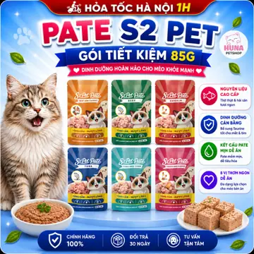 Pate S2Pet 85g Dạng Gói Cho Chó Mèo Dạng Sốt Mềm Bổ Sung Nước Dễ Tiêu Hóa Nhiều Vị
