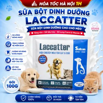 Sữa Bột Laccatter Cho Chó Mèo 100g – Tăng Cân, Dễ Tiêu Hóa, Bổ Sung Canxi & Vitamin