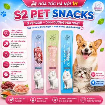 Súp Thưởng Chó Mèo S2 Pet Snack 15g Dạng Thanh Mềm Mịn, Kích Thích Ăn Ngon