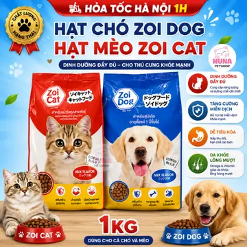 Thức ăn cho mèo hạt cho mèo ZoiCat hạt cho chó ZoiDog gói hãng 1 kg Thái Lan
