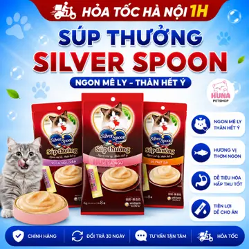 1 gói 4 thanh Súp Thưởng Silver Spoon Cho Mèo Dạng Thanh