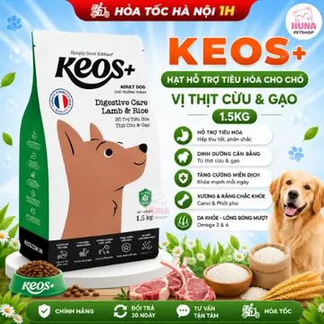 Hạt Chó Keos+ Digestive Care Vị Thịt Cừu & Gạo 1.5kg – Hỗ Trợ Tiêu Hóa, Phân Đẹp