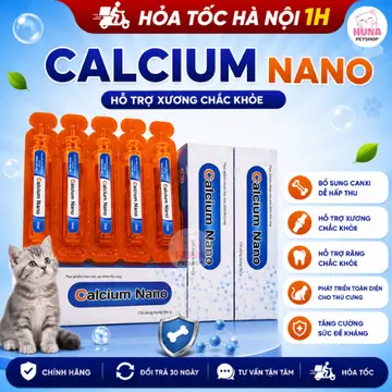 Can xi cho chó mèo Calcium Nano ống 10ml - Phòng bại liệt và hạ bàn, chống loãng xương cho thú cưng