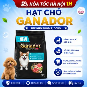Thức Ăn Hạt Ganador Premium Cừu Cho Chó Giống Nhỏ 1.3kg Poodle, Corgi... Mini size - Giàu Dinh Dưỡng