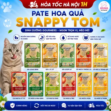 Pate Snappy Tom Hoa quả cho mèo con mèo lớn