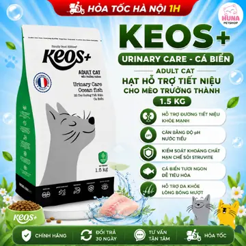 Hạt Mèo Keos+ Urinary Cá Biển 1.5kg – Hỗ Trợ Tiết Niệu, Giảm Nguy Cơ Sỏi, Dễ Tiêu Hóa