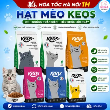 Thức Ăn Hạt Cho Mèo Mọi Lứa Tuổi Keos Túi 1.5kg – Hỗ Trợ Tiết Niệu & Tiêu Búi Lông