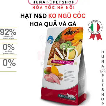 Hạt mèo N&D Tropical Selection Vị Gà & Trái Cây Nhiệt Đới – Farmina N&D Chicken & Tropical Fruits Adult Cat